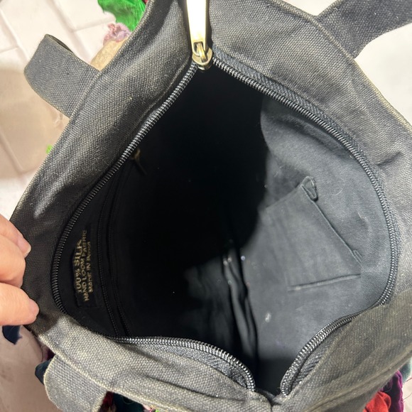 Hand Loomed 100% Silk Tiered Fringe Purse Tote Bag Multicolor Boho Made in India - Picture 4 of 5